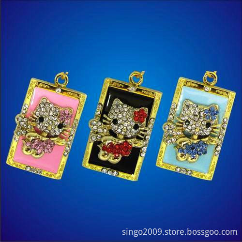 Kitty Jewelry Keychain USB Flash Drive
